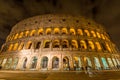Roman Colosseum at night in Rome, Italy