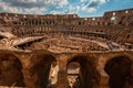 The Roman Colosseum in Rome, Italy. Biggest gladiator arena in the world.