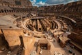 The Roman Colosseum in Rome, Italy. Biggest gladiator arena in the world.