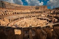 The Roman Colosseum in Rome, Italy. Biggest gladiator arena in the world.