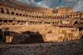 The Roman Colosseum in Rome, Italy. Biggest gladiator arena in the world.