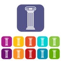 Roman column icons set