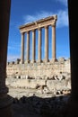 Roman Column remains from Temple of Jupiter, Baalbek, Lebanon 1 Royalty Free Stock Photo