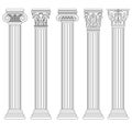 Roman column set, Greek pillar, Ancient architecture Royalty Free Stock Photo
