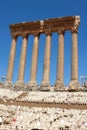 Roman columns at Baalbeck Royalty Free Stock Photo