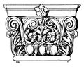 Roman-Corinthian Pilaster Capital, Corinthian, vintage engraving