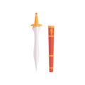 Roman dagger and scabbard vector Illustration on a white background