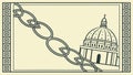 Roman Dome & Chain Link Frame Ã¢â¬\' Heritage & Strength Vector, vector design Generative AI Royalty Free Stock Photo