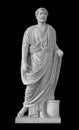 Roman emperor Antoninus Pius statue isolated over black background with clipping path Royalty Free Stock Photo