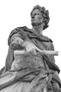 Roman emperor Julius Caesar statue isolated over white background Royalty Free Stock Photo