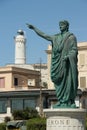 Roman emperor Nero statue in Anzio, Italy