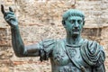 Roman emperor Trajan statue. London, England