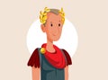 Roman Emperor Vector Wearing Laurel Wreath Cartoon Character