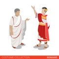 Roman Empire Caesar Senator flat 3d isometric costume collection