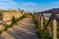 Roman era ancient street at sunset light on sicilia