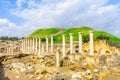 Roman era street in the ancient city of Bet Shean Royalty Free Stock Photo