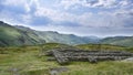 Roman fort with Eskdale behind, Lake District Royalty Free Stock Photo