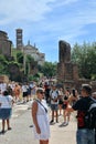 Roman Forum With Crowd of Visitors at the End of Coronavirus Pandemic, August 2022