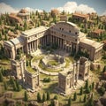 The Roman Forum Italy engaging 3D isometric view of the Roman Forum capturing history Ai Generated