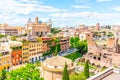 Roman Forum, Latin Forum Romanum, most important cenre in ancient Rome, Italy. Aerial view from Palatine Hill Royalty Free Stock Photo