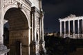 Roman Forum by night Royalty Free Stock Photo