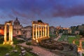 Night view of Roman Forum in Rome, Italy Royalty Free Stock Photo