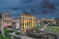 Roman Forum at night in Rome, Italy Royalty Free Stock Photo
