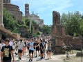 Roman Forum Packed With Visitors at End of Pandemic