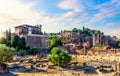 Roman Forum remains, Temples and columns, Italy Royalty Free Stock Photo