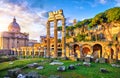 Roman Forum in Rome, Italy. Antique ancient town Royalty Free Stock Photo