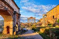 Roman Forum in Rome, Italy. Antique ancient town. Royalty Free Stock Photo
