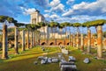 Roman Forum in Rome, Italy. Vittoiano on Capitoline Hill Royalty Free Stock Photo