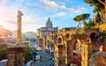 Roman Forum in Rome, Italy. Antique ancient town Royalty Free Stock Photo