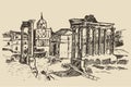 Roman Forum Ruins in Rome Landmark Italy