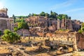 Roman Forum ruins sunny day view, Rome, Italy