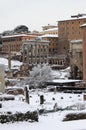 The Roman Forum under snow in Rome