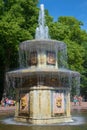 Roman fountain closeup of a Sunny day in July. Peterhof Royalty Free Stock Photo