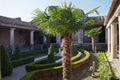 Roman garden in an ancient Pompeii villa Royalty Free Stock Photo