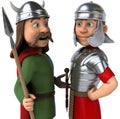 Roman and Gaul - 3D Illustration Royalty Free Stock Photo