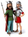 Roman and Gaul - 3D Illustration Royalty Free Stock Photo