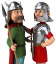 Roman and Gaul - 3D Illustration Royalty Free Stock Photo