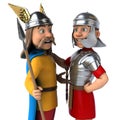 Roman and Gaul - 3D Illustration Royalty Free Stock Photo