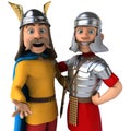 Roman and Gaul - 3D Illustration Royalty Free Stock Photo