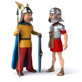 Roman and Gaul - 3D Illustration Royalty Free Stock Photo