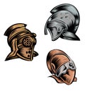 Roman gladiator armour helmets set