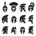 Roman gladiator helmet or ancient headgear set Royalty Free Stock Photo