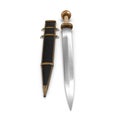 Roman Gladius Short Sword with Sheath on white. 3D illustration