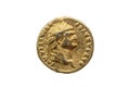 Roman gold aureus coin of Roman Emperor Domitian Royalty Free Stock Photo