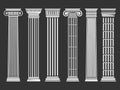 Roman and Greek columns set Royalty Free Stock Photo