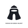 roman or greek helmet isolated icon. simple element illustration from museum concept icons. roman or greek helmet editable logo Royalty Free Stock Photo